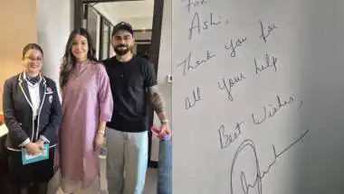 अनुष्का शर्मा और विराट कोहली ने फैन को हैंडराइटन नोट देकर खुशी से झूम उठे, देखें तस्वीरें