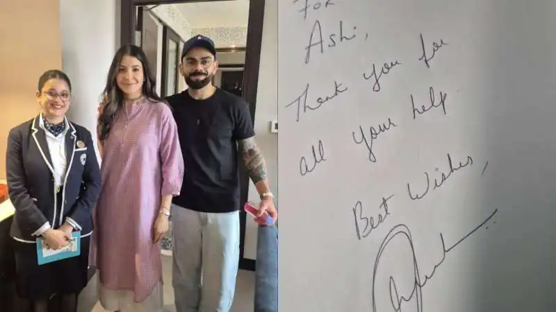 अनुष्का शर्मा और विराट कोहली ने फैन को हैंडराइटन नोट देकर खुशी से झूम उठे, देखें तस्वीरें