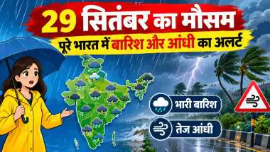 29 सितंबर का मौसम: पूरे भारत में बारिश और आंधी का अलर्ट